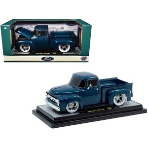 1956 Ford F-100 Pickup Truck Blue Metallic Limited Edition to 6650 pieces Worldwide 1/24 Diecast Model Car by M2 Machines - 1 of 3