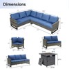 Buenhomino 4 Pieces Outdoor Patio Furniture Set with 30" 50000BTU Fire Pit Table, Rattan Patio Sectional Sofa Conversation Set with Propane Fire Pit - 2 of 4