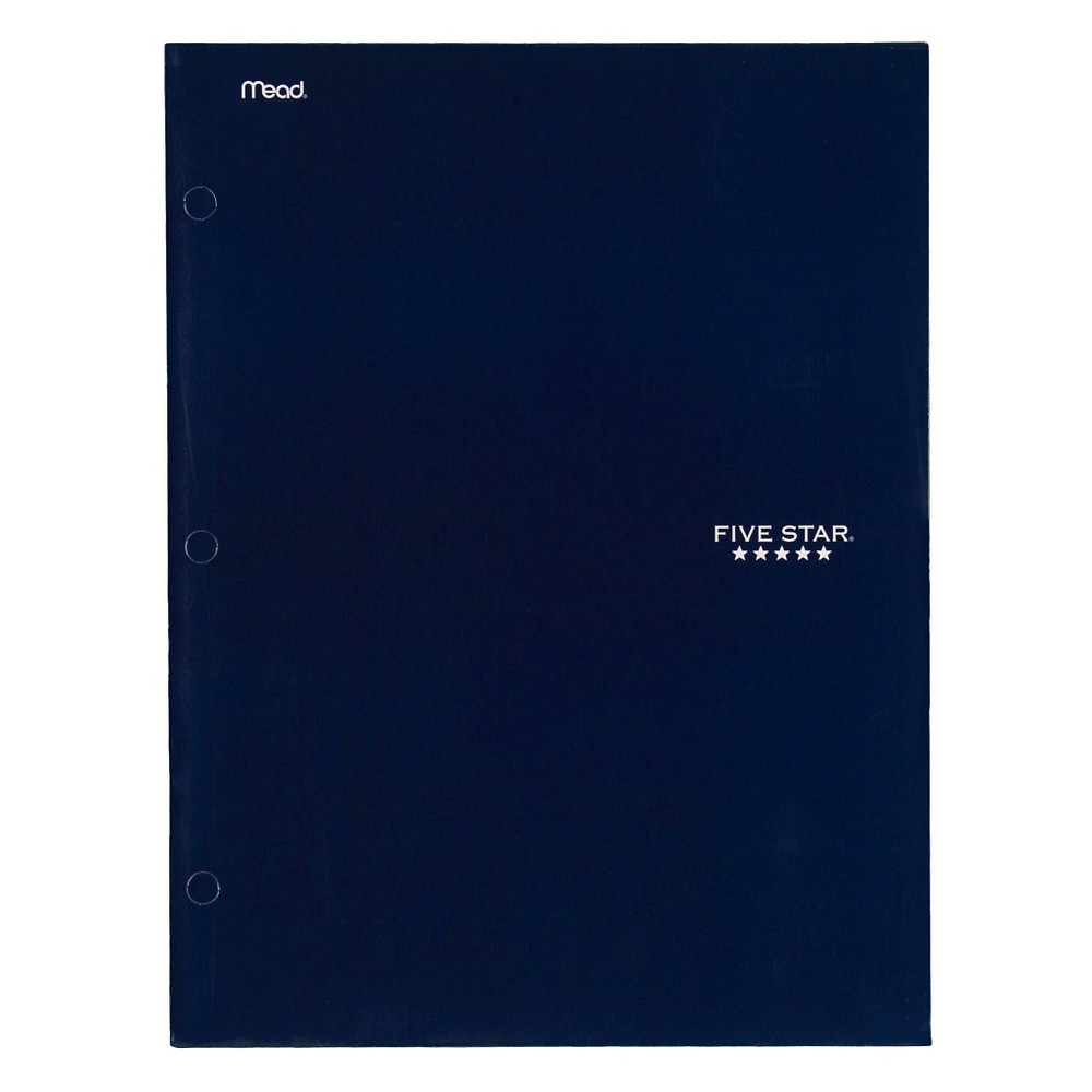 Mead Five Star Laminated Paper Folder, 4 Pocket - Blue