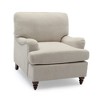 Polyester Fabric Arm Chair with High-Density Foam, Pocket Spring Seat, and Walnut Wood Legs - 3 of 4