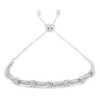Haus of Brilliance Silver 1/4 Cttw Diamond Bolo Alternating Square and Rectangle Bolo Bracelet - 2 of 4