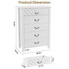 Farmhouse 5-Drawer Dresser for Bedroom, Tall Vertical Wooden Chest with Storage, Freestanding Closet Organizer for Bedroom and Living Room - 2 of 4