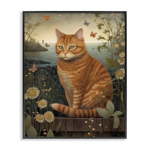 Stupell Industries Orange Cat by Pond, 24" x 30" - 1 of 4