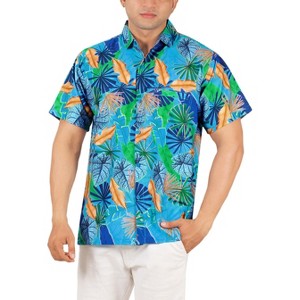 LA LEELA Men's Hawaiian Short Sleeve Button Down Shirt Mens Casual Shirts Holiday Tropical Beach Summer Party Shirts for Men Funny - 1 of 4