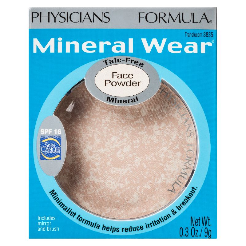 PhysiciansFormula Mineral Wear Pressed Powder (Talc-Free) Light Beige - 0.3oz: SPF 16, Oil Control, Sensitive Skin Safe, 3 of 6