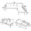 Carrie 2-piece Rope Waved Patio Sectional Sofa, Acacia Wood Frame Outdoor Sofa for 5-Person, Outdoor Furniture - Maison Boucle - 4 of 4