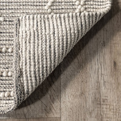 Lucile Gray Wool Moroccan Diamond Area Rug