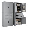 Gulches Elegant Minimalist Multi-Functional Storage Cabinet - 2 Drawers with Slide Rails, Adjustable Shelf, Gray for Kitchen/Bathroom/Dining Room - 3 of 4