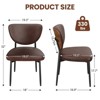 Gikpal Dining Chairs, Dining Room and Kitchen Chairs, Mid Century Modern Upholstered PU Leather Accent Chairs with Walnut Bentwood & Enlarged Cushion - 2 of 4