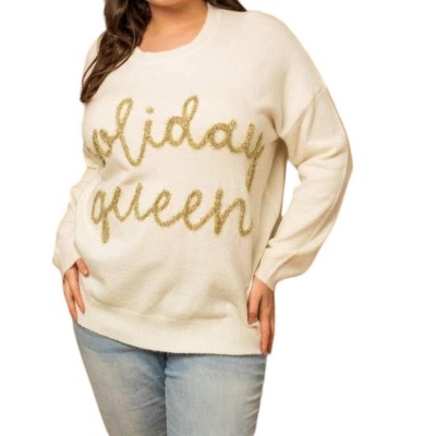 Women's Holiday Queen Sweater - Plus - GILLI