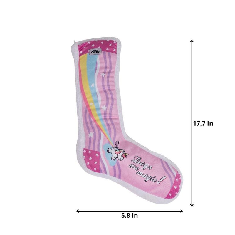 American Pet Supplies 17.7-Inch Squeaking Unicorn Comfort Plush Sock Dog Toy, 2 of 4