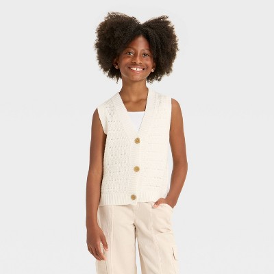 Girls' Button-Front Sweater Vest - Cat & Jack™