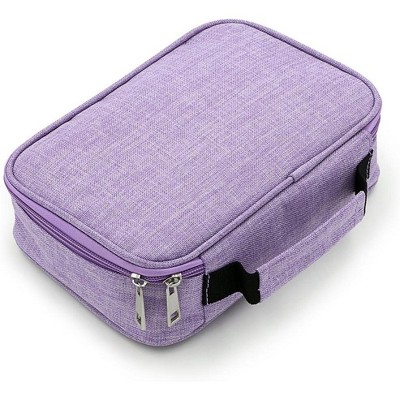 Fmeida High Capacity Zipper Pens Pencil Case- Multi-Functional Stationery Pouch 72 Slots Colored Portable Pencil Bags Black