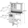 Vanity Desk Farmhouse with LED Mirror and Charging Station for Bedroom 37.4in Wide-3irtyhousy - 4 of 4