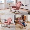 CAVINAS Teddy Upholstered Accent Chair with High Backrest,Modern Rocking Chairs with Pillow for Bedroom,Reading Room - 4 of 4