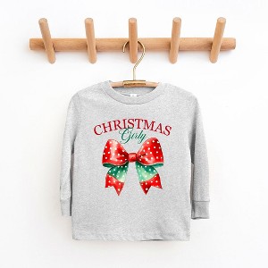 The Juniper Shop Coquette Christmas Girly Toddler Long Sleeve Tee - 1 of 3