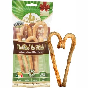 Fieldcrest Farms Nothin' to Hide Mini Holiday Candy Canes Chicken Flavor - Dog Treat(Pack of 6) - 1 of 4