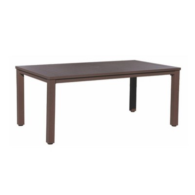 Santorini 70" Rectangle Aluminum Dining Table - Brown - Courtyard Casual