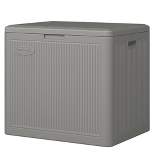 Suncast 22-Gallon Indoor/Outdoor Small Patio Deck Box, Plastic Storage Bin for Lawn, Garden, Garage, & Home Organization, Stoney