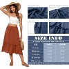 2025 Trendy High Waist Tiered Flowy Skirt for Women - Below Knee with Pockets A-11 Orange - 2 of 4