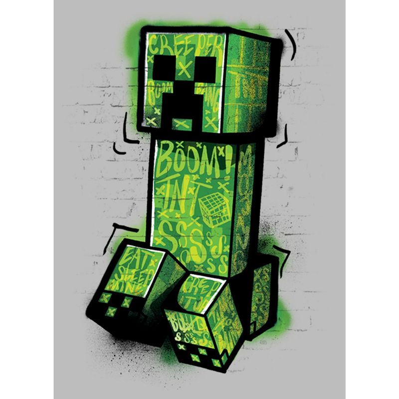 Girl's Minecraft Graffiti Creeper T-Shirt, 2 of 6