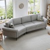 111" 3-Seater Sofa, Curved Couch with Two Printed Pillows for Living Room, Entertainment Room-- Frevyn - 2 of 4