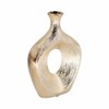 Sagebrook Home 13" Ceramic Oval Vase - Contemporary Glam Abstract Cut-Out Vase in Scratched Gold - Creative Home or Office Decorative Table Accent - 3 of 4