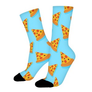 Pizza Pattern Women Printed Crew Socks Funny Funky Socks Soft Polyester Novelty Gifts for Artists Men - 1 of 1