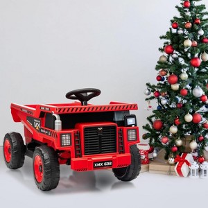 12V Kids Ride-On Dump Truck, Electric Construction Vehicle with 2x35W Motors, Motorized Dump Bed, Extra Shovel, and Remote Control - 1 of 4