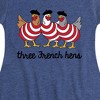 Girls' - Instant Message - Three French Hens Funny Christmas Fit & Flair Cap Sleeve Graphic Dress - 2 of 4