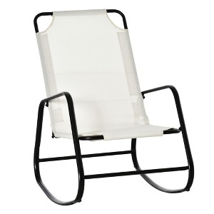 Outsunny Garden Rocking Chair, Outdoor Indoor Sling Fabric Rocker for Patio, Balcony, Porch - 1 of 4