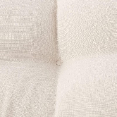 Cream Tufted Outdoor Loveseat Cushion with Polyester Fill
