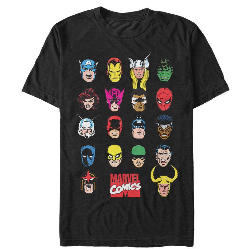 Men's Marvel Hero Portrait Bingo T-Shirt, 1 of 5
