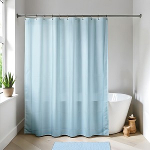 Evideco French Home Goods Extra Long Shower Curtain Liner Plastic 79"L x 71"W - 1 of 4