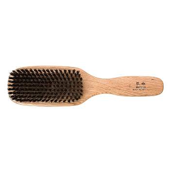 Bass Brushes - Men's Hair Brush Wave Brush with 100% Pure Premium Natural Boar Bristle FIRM Natural Wood Handle 9 Row/Wave Style Oak Wood
