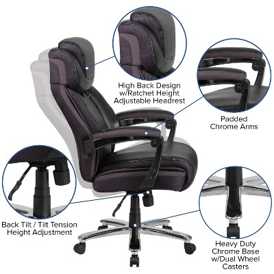 Black Leather High Back Executive Swivel Office Chair