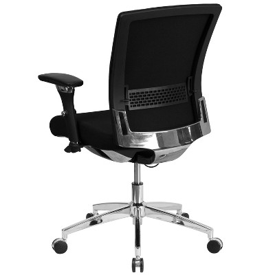 Black Mesh and Fabric Adjustable Executive Swivel Chair