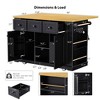 Grungis 53 inch Kitchen Island Cart with Drop Leaf & 3 Drawers,Kitchen Island on 5 Wheels with 5 Open Side Racks,Island Table for Kitchen - 3 of 4