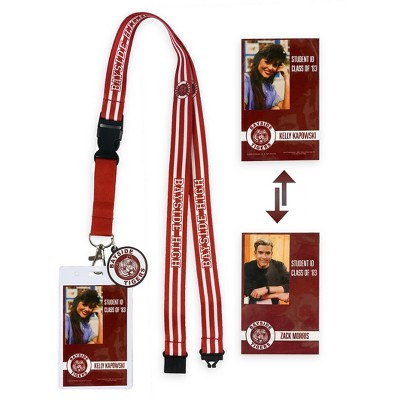 Saved By The Bell Lanyard Bayside High Zack Morris Breakaway ID Badge Holder Keychain Red