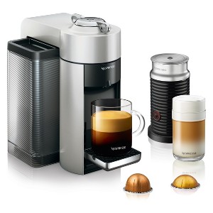 Nespresso Vertuo Coffee and Espresso Machine with Aeroccino Silver by De