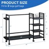 MOEPISY Golf Bag Storage Organizer for Garage, Golf Bag Stand with Wheels, Golf Bag Organizer for 2 Golf Bags - 2 of 4