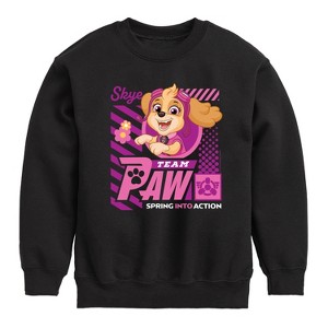 Boys' - Paw Patrol - Team Paw Skye Graphic Long Sleeve Fleece Sweatshirt - 1 of 4