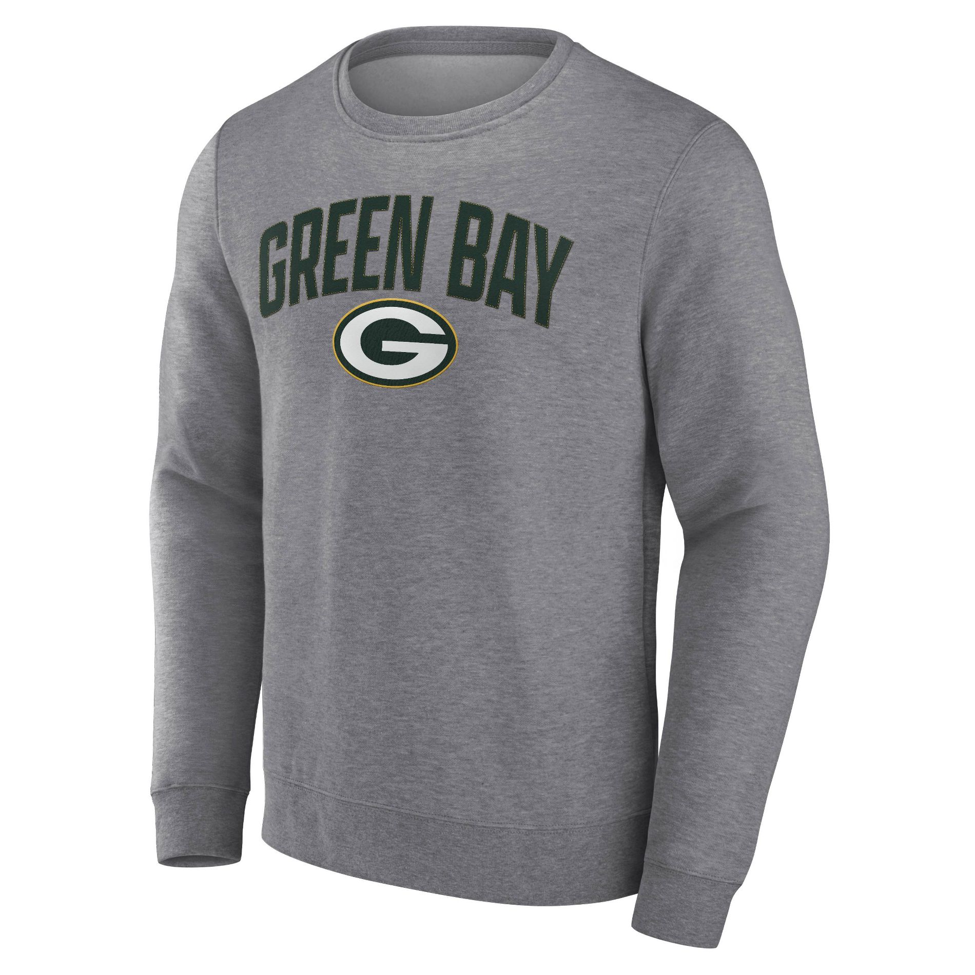 NFL Green Bay Packers Men's Gray Crew Fleece Sweatshirt