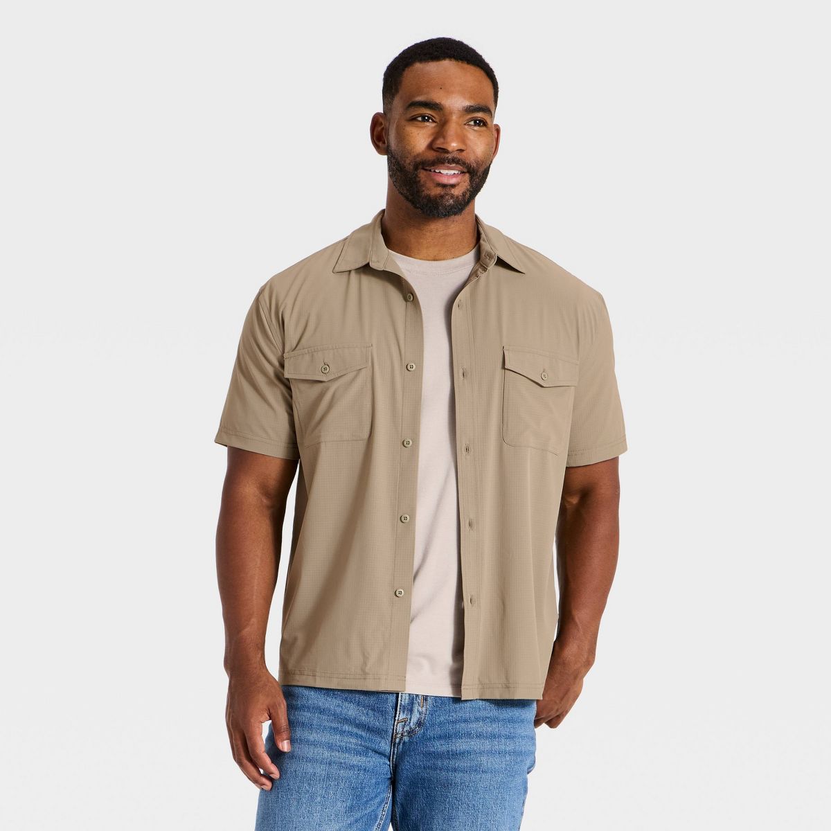 Men's Short Sleeve Trekker Button-Up Shirt - Goodfellow & Co™ - thumbnail 4