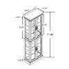 FURNIinspire Utility Storage Cabinets Glass Display Cabinet, Modern Glass Bar Cabinet For Living Room, Kitchen, White, 12.2"*24.21"*71.46" - 3 of 4