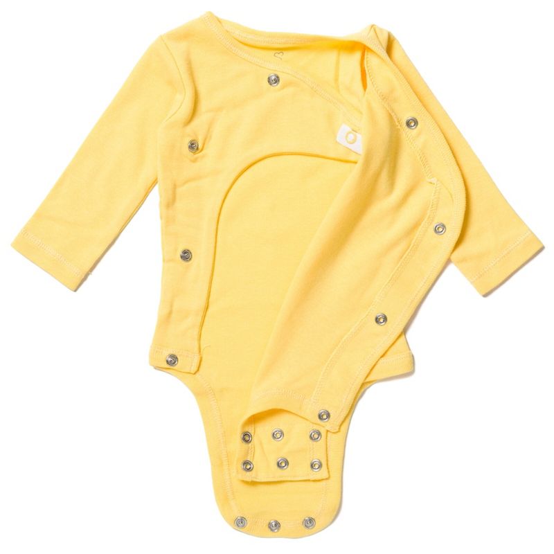 Cozeeme 3 Pack Long Sleeve Bodysuits Blue Grey Yellow Newborn to Infant 
, 5 of 9