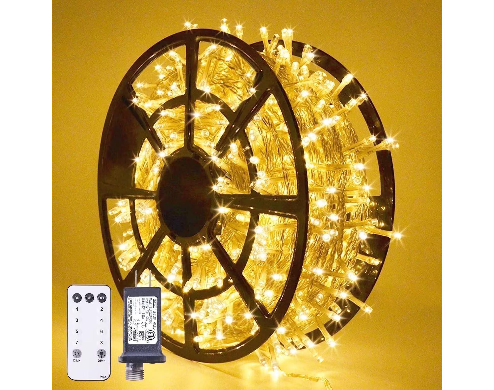 Swtroom 168FT Christmas LED Lights Outdoor 8 Modes Indoor String Lights for Outside Warm White