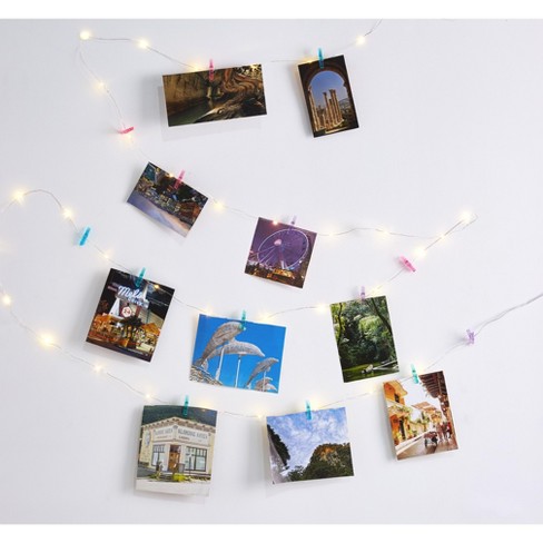 String Lights with Clips - 20 LED Photo Clips String Lights for Bedroom Wall Display Hanging Pictures