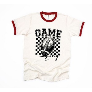Simply Sage Market Women's Retro Football Game Day Short Sleeve Ringer Tee - 1 of 3