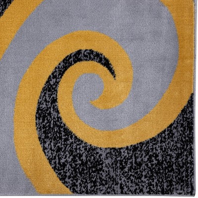 Abstract Swirls Red Synthetic 5' x 7' Area Rug